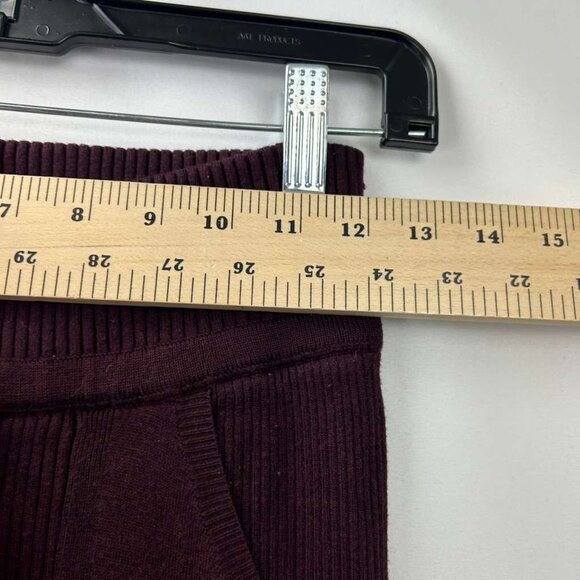 Lululemon Women's Small Burgundy Ribbed Knit Jogger Pants With Pink Drawstring - Picture 5 of 16